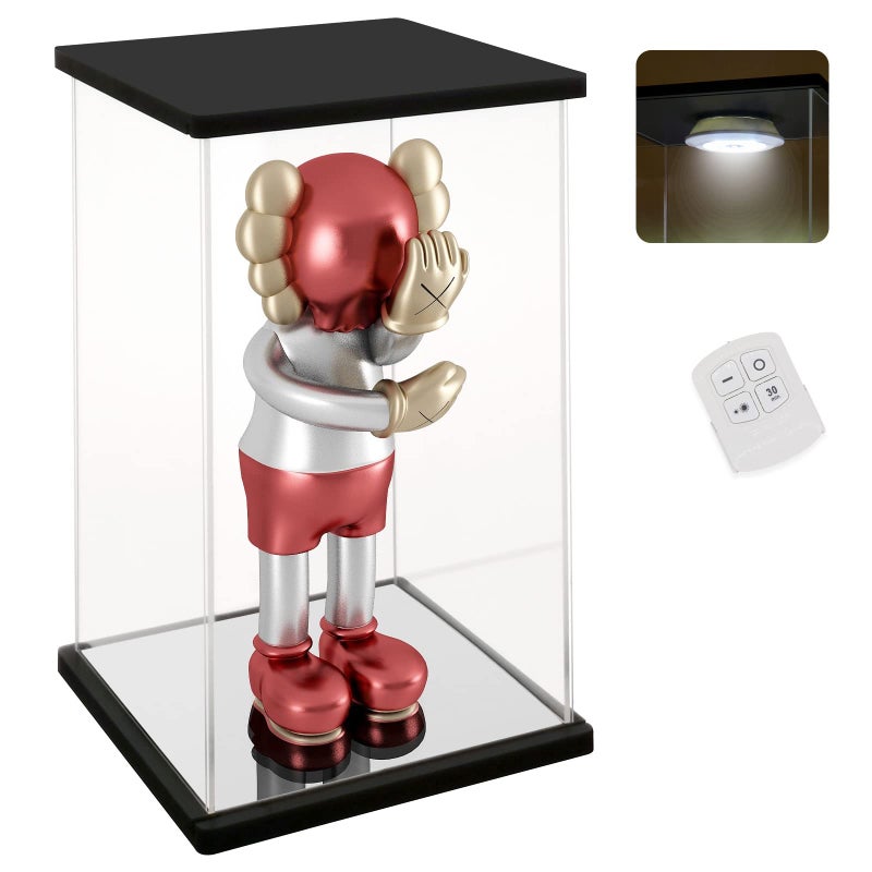 NONEMEY Clear Acrylic Display Case with Remote Control Light for 1000% Bearbrick, Dustproof Model Showcase Organizer Box, Display Case for Collectibles Bearbrick (15.7Ã—12Ã—30inch,40Ã—30Ã—76cm) - Image 1