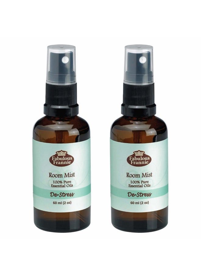 Fabulous frannie De-Stress Essential Oil Pillow or Room Mist A Perfect Blend of Grapefruit, Ylang Ylang and Lavender Essential Oils 2oz Each 2pk 