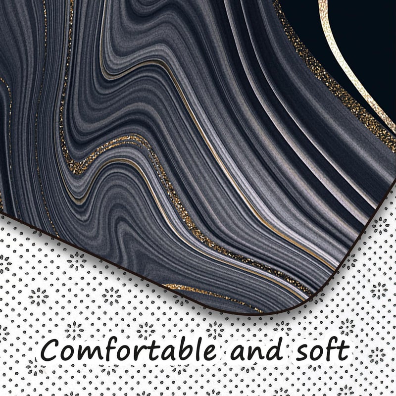 Q.H Abstract Area Rug Carpet Mat 5'x6'for Bedroom Living Room Kids Room Home Decor Indoor Rugs Mat Non Slip Black Gold Marble Geometric Stripes - Image 5
