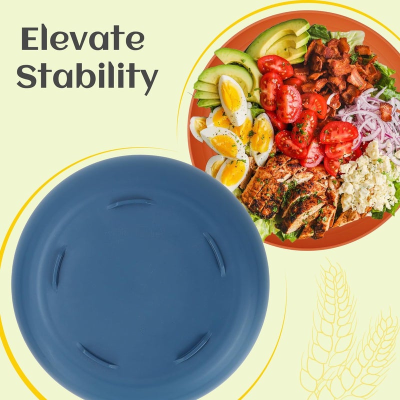 Homienly Deep Dinner Plates Set of 8 Alternative for Plastic Microwave and Dishwasher Safe Wheat Straw Kitchen Unbreakable Kids with 4 Colors Colorful 11 inch Deep plates8 - Image 4