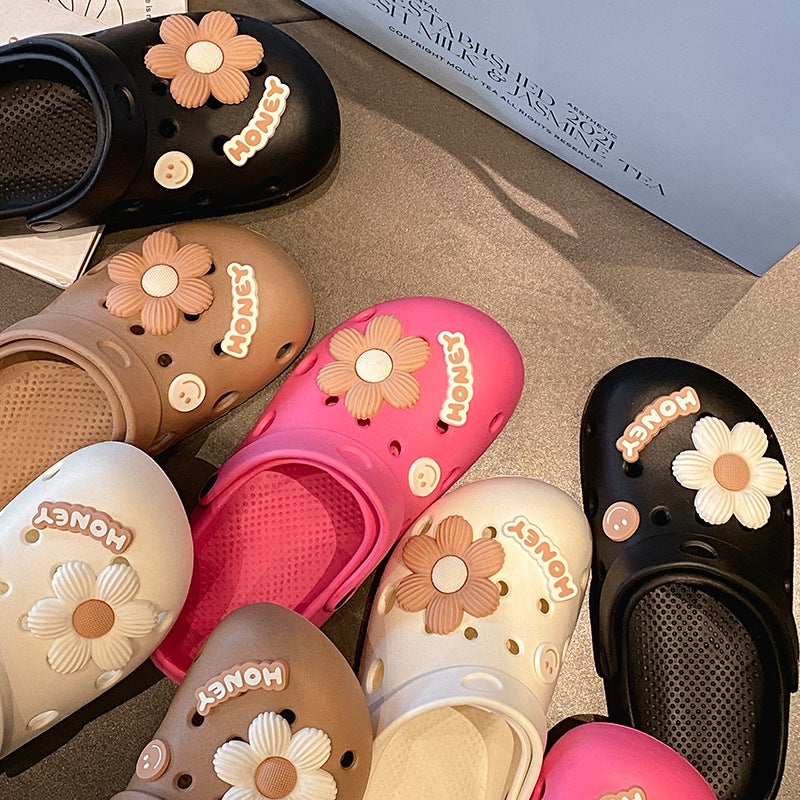 Croc Shoes Women'S Summer Internet Celebrity Trbottomy Sandals And Half Slippers Women'S Outdoor Wear Soft Bottom Beach Baotou - Image 5