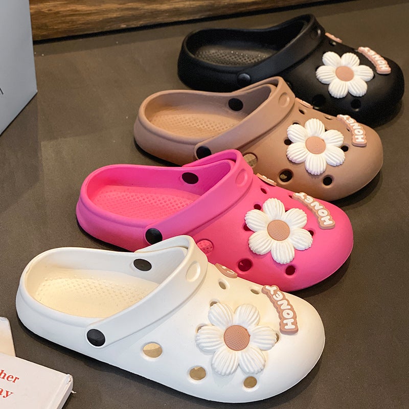 Croc Shoes Women'S Summer Internet Celebrity Trbottomy Sandals And Half Slippers Women'S Outdoor Wear Soft Bottom Beach Baotou - Image 3