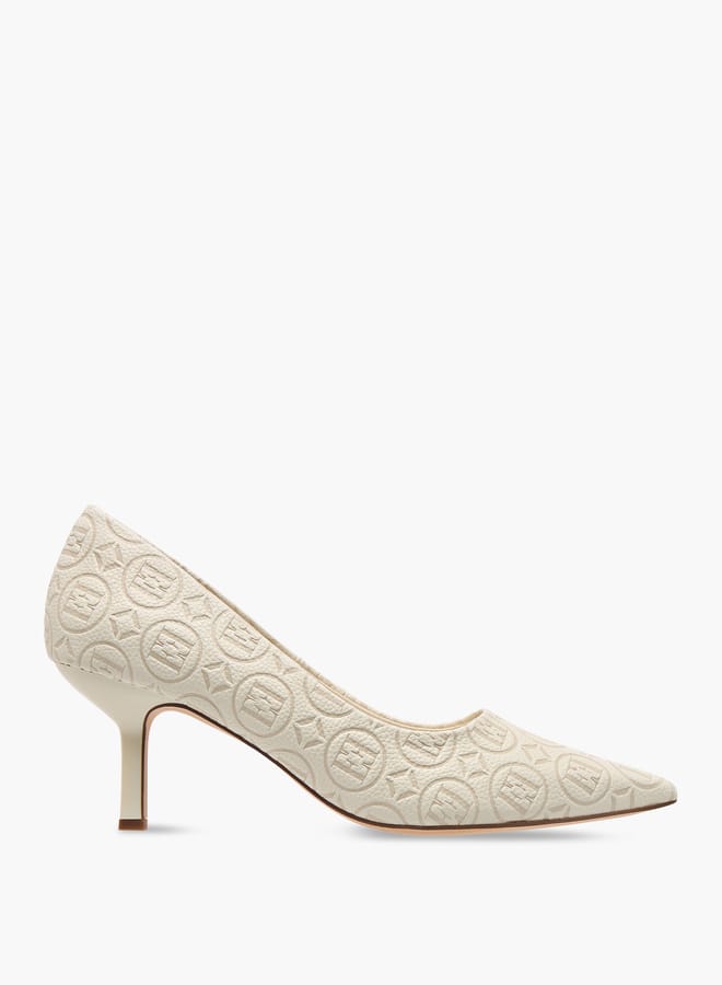 ELLE Women's Logo Detail Pointed Toe Pumps with Stiletto Heels  - Image 3
