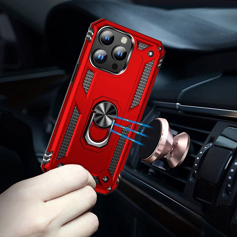 FUJİMAX Apple iPhone 13 Pro Max Case Ring Phone Case with Armor Feature for Horizontal and Vertical Use  - Image 4