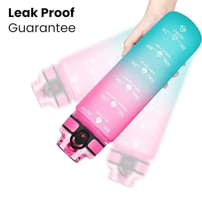 CVM ENTERPRISE Water Bottle 1 Litre with Motivational Time Marker Leakproof Durable Water bottle for office Water bottle for gym Outdoor Water Bottle Blue - Image 3