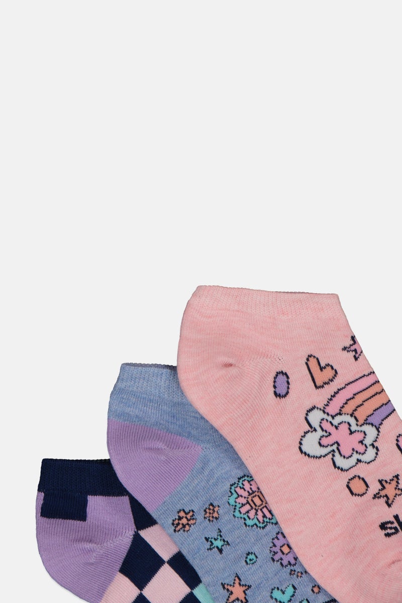 SKECHERS Kids Girl 6 Pairs Brand Logo Low Cut Socks, Multicolor - Image 2