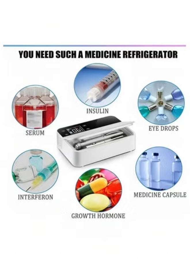 Small refrigerator, portable insulin refrigerator, 2-8 degrees refrigeration, medical insulin travel box, with battery, suitable for travel, hotel - Image 4