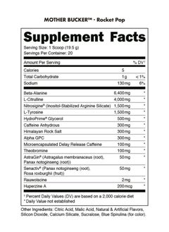 Bucked Up Mother Bucker Pre-Workout 390grams Rocket Pop  - Image 5