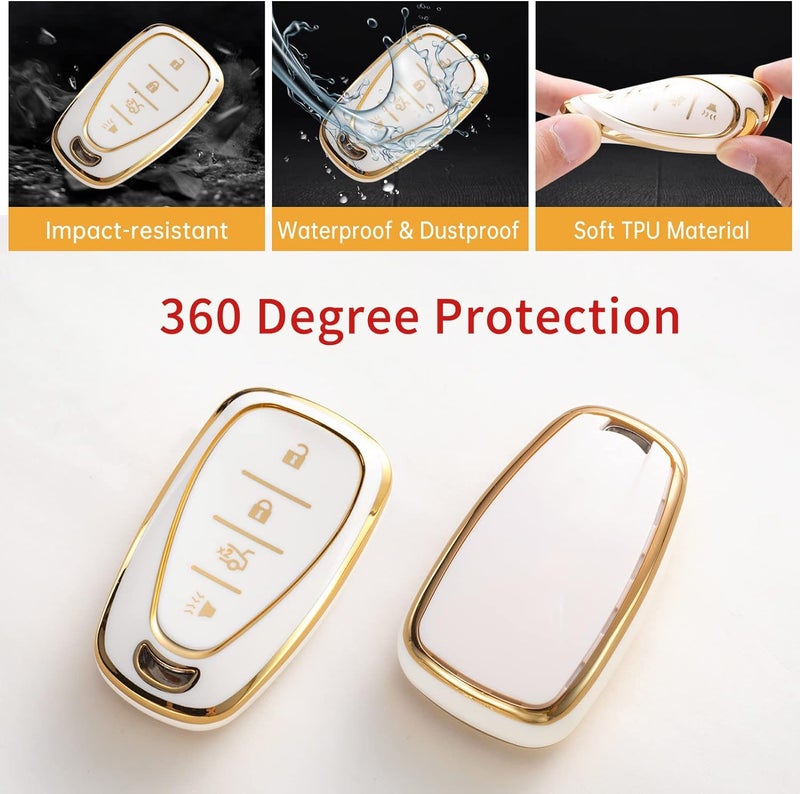 Gematay for Chevy Key Fob Cover Compatible with Chevrolet 2016-2020 Chevy Malibu Camaro Cruze Traverse Spark Equinox Blazer Volt Bolt 4 Buttons - Image 4