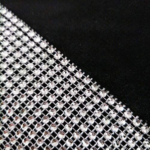 OZXCHIXU 13inch x 72inch Table Runner with Diamante Strip and Tassels(Black) - Image 3