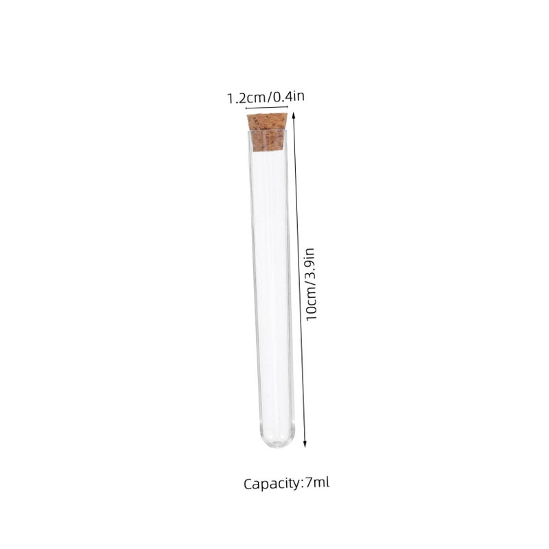 7ml Clear Plastic Test Tubes 100pcs With Wooden Cork Stoppers For Storage Bath Salt Candy - Image 3