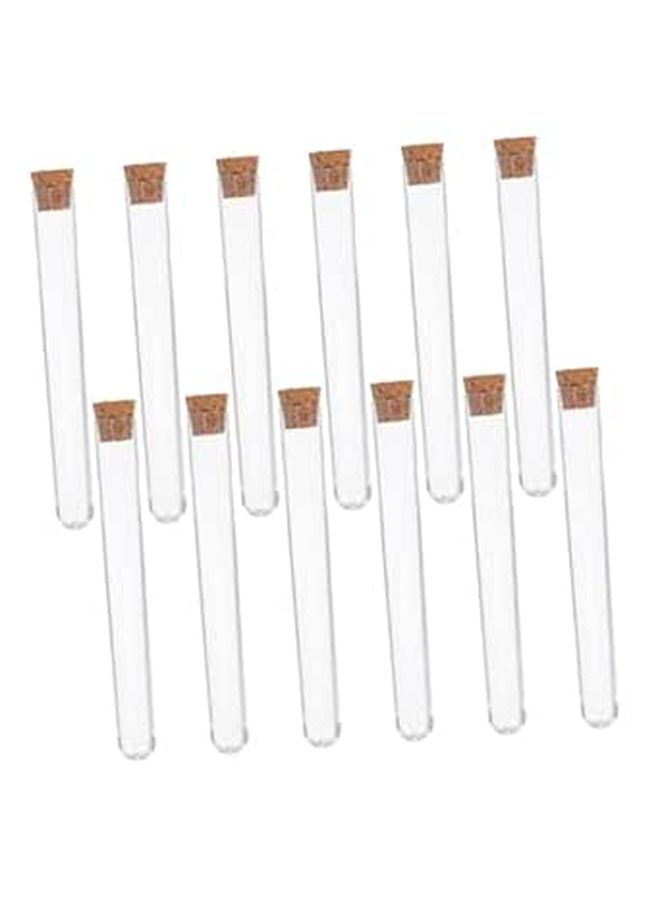 7ml Clear Plastic Test Tubes 100pcs With Wooden Cork Stoppers For Storage Bath Salt Candy - Image 1