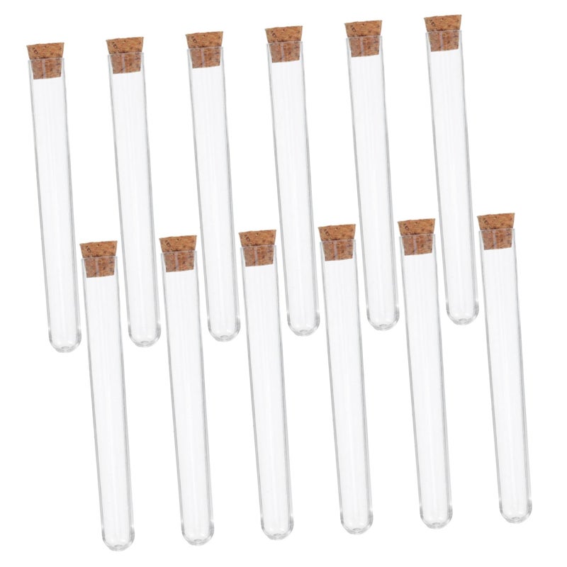 7ml Clear Plastic Test Tubes 100pcs With Wooden Cork Stoppers For Storage Bath Salt Candy - Image 2