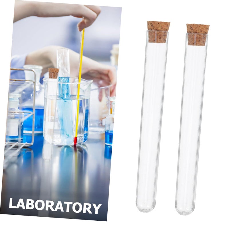 7ml Clear Plastic Test Tubes 100pcs With Wooden Cork Stoppers For Storage Bath Salt Candy - Image 4