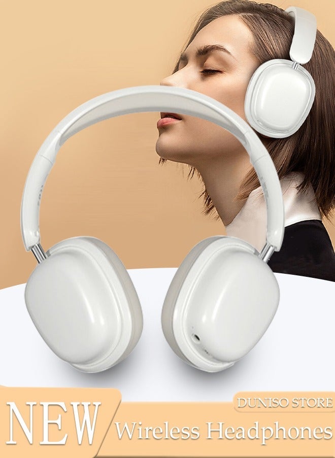 DUNISO Bluetooth Headphones Over Ear, Bluetooth 5.3 Foldable Adjustable Wireless Earphone with Comfort Fit Ear Cups Multifunction button, Intelligent Noise Reduction for Home Office Travel - Image 1