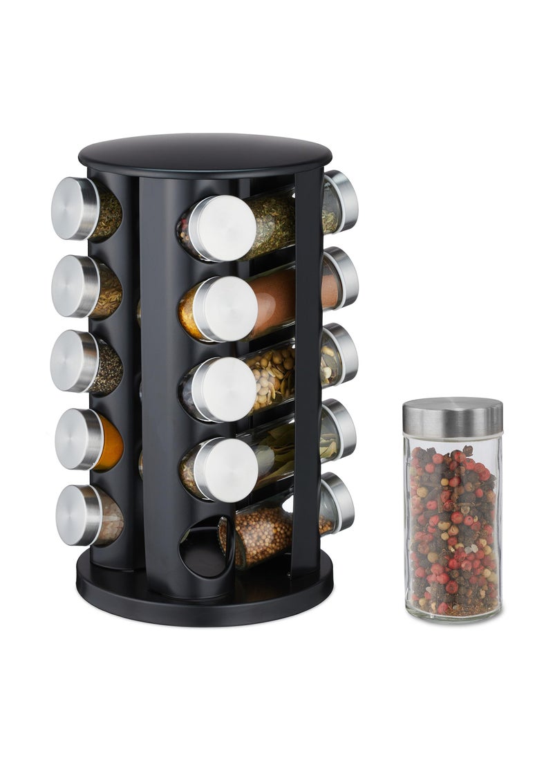 XICEN Spice Jar Set with 20 Spice Jars 360 Degree Rotation Spice Rack,18.5x18.5x33centimeter  - Image 1