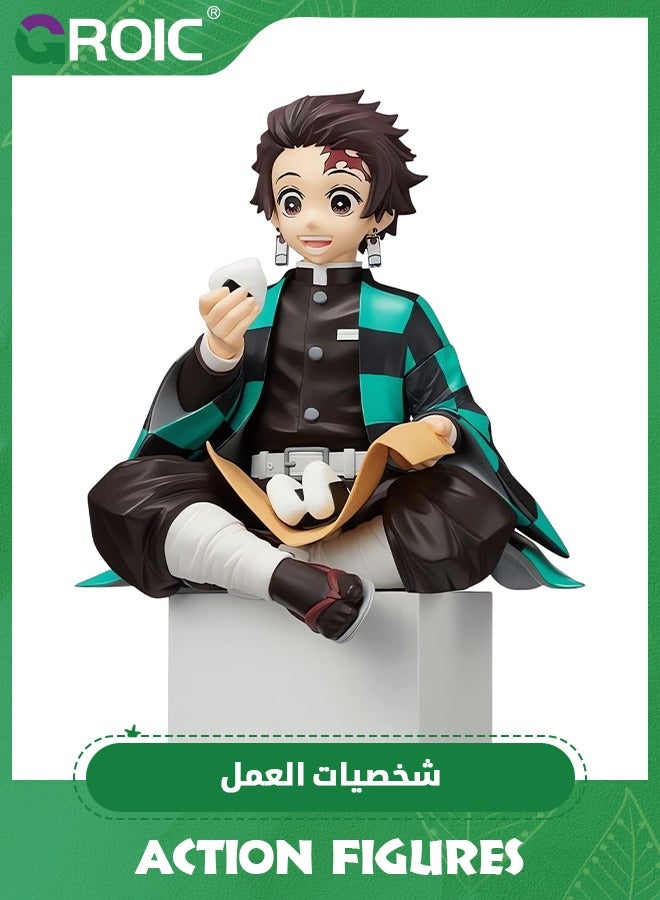 GROIC Demon Slayer - Onigiri Tanjiro, Kamado Tanjirou Figure Ghost Slayer Figure Eat Rice Balls Series Action Figure Toys Desktop Decoration Gift Anime Fan Collection(Onigiri Tanjiro) - Image 3