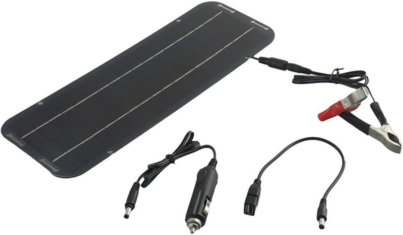 12V Solar Panel Kit IP65 Waterproof Portable Battery Charger for Car RV Boat Motorcycle Black - Image 5
