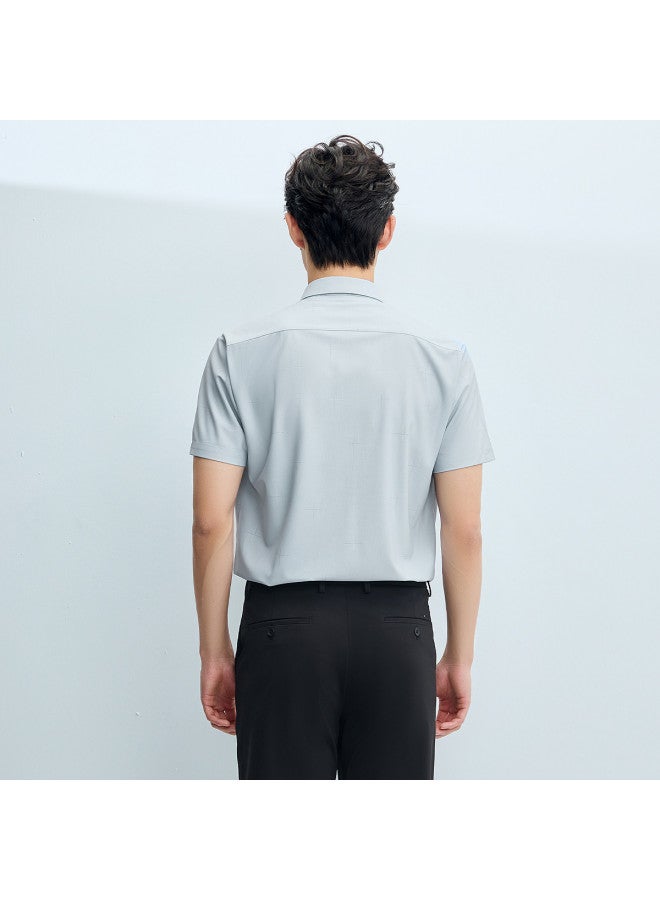 HLA Moisture-wicking & Quick-drying】25 Summer Light Business Breathable Non-iron Commuter Men's Short-sleeved Shirt - Image 5