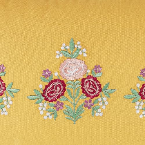 haus & kinder Decorative Embroidered Sham Cushion Cover Set of 1, Cotton Throw Pillow Cushion Cover 12x18 Inch for Sofa, Couch & Living Room Decor, Soft Breathable Rectangle Cushion Case - Image 3