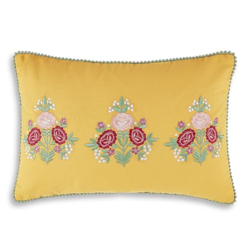 haus & kinder Decorative Embroidered Sham Cushion Cover Set of 1, Cotton Throw Pillow Cushion Cover 12x18 Inch for Sofa, Couch & Living Room Decor, Soft Breathable Rectangle Cushion Case - Image 2