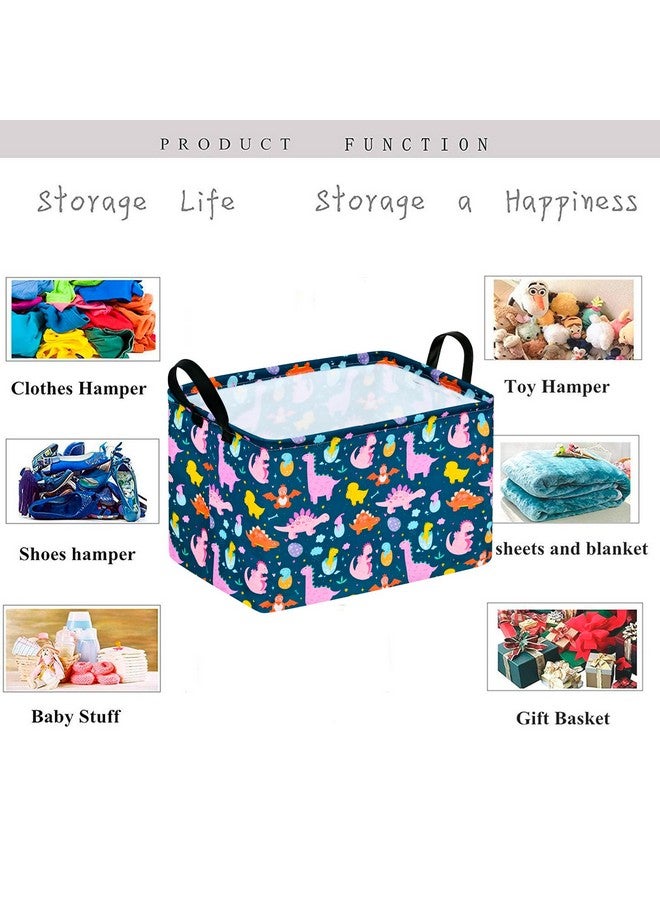 KUNRO Easter Basket Kids Eggs Hunting Gift Basket Rectangle Storage Bin Laundry Hamper Organizer Toy Box for Boy and Girls Room Decor - Image 3