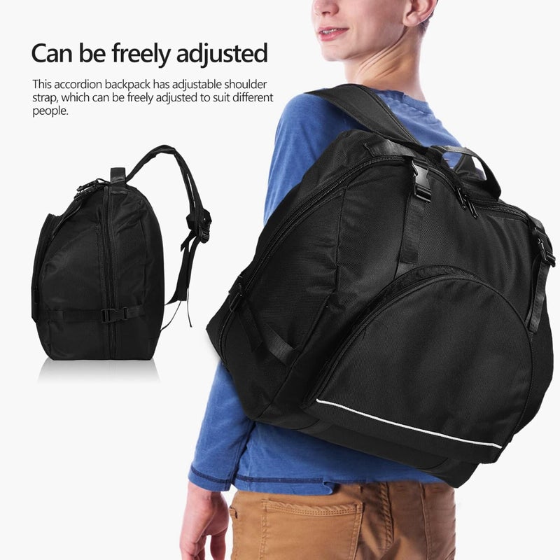 Vaguelly Vaguelly Accordion Bag Padded 486072 Bass Piano Gig Bag Backpack with Shoulder Straps Accessories Bag Accordion Case Instrument Carrying Bag Black  - Image 3
