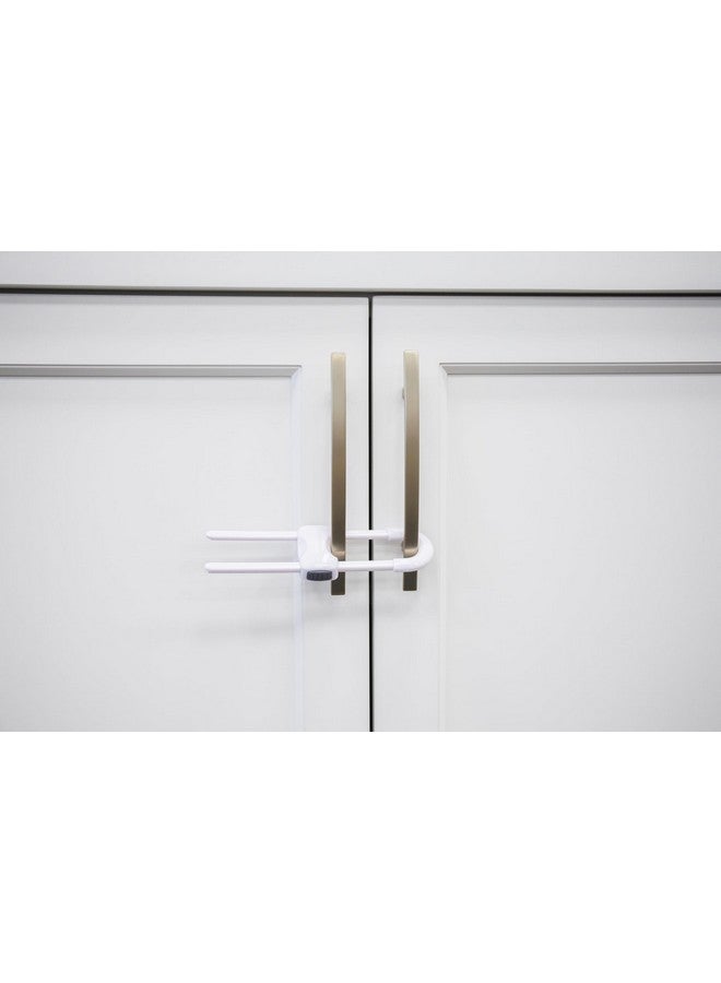Regalo Home Safety Sliding Locks, Award Winning Brand, Cabinet Handle Lock, Baby Proofing Lock, Child Safety Cabinet Latch, White - Image 2