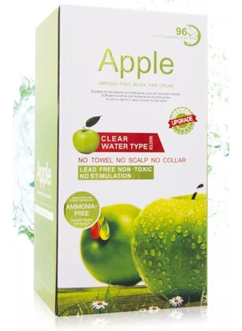Apple Ammonia-Free Hair and Beard Dye Cream (Black) with Apple Fruit Extract, Long-Lasting Color - Image 1