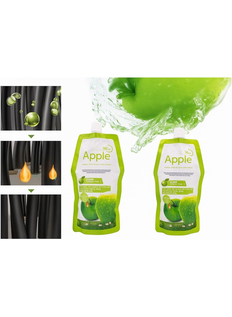 Apple Ammonia-Free Hair and Beard Dye Cream (Black) with Apple Fruit Extract, Long-Lasting Color - Image 4