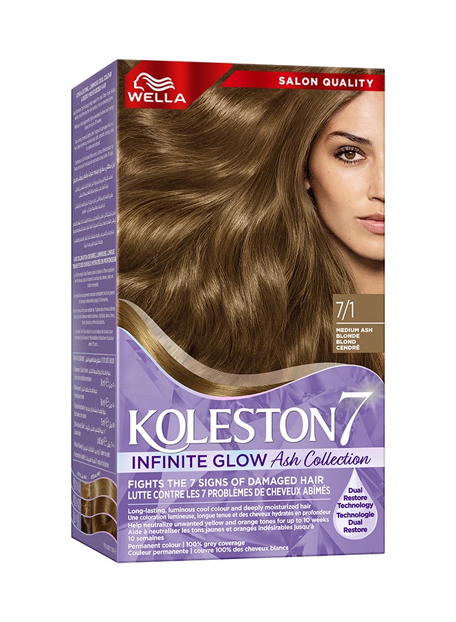 WELLA Koleston Supreme Hair Color 7/1 Medium Ash Blonde - Image 2