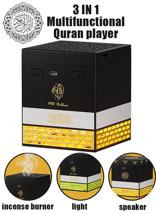 تلواح مكبر صوت قرآني متعدد الوظائف ثلاثة في واحد مع مبخرة وأضواء LED ملونة مع جهاز تحكم عن بعد وتشغيل التطبيق - Image 2