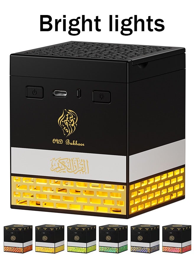 تلواح مكبر صوت قرآني متعدد الوظائف ثلاثة في واحد مع مبخرة وأضواء LED ملونة مع جهاز تحكم عن بعد وتشغيل التطبيق - Image 4