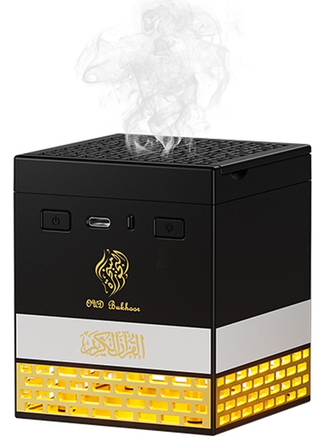 تلواح مكبر صوت قرآني متعدد الوظائف ثلاثة في واحد مع مبخرة وأضواء LED ملونة مع جهاز تحكم عن بعد وتشغيل التطبيق - Image 1