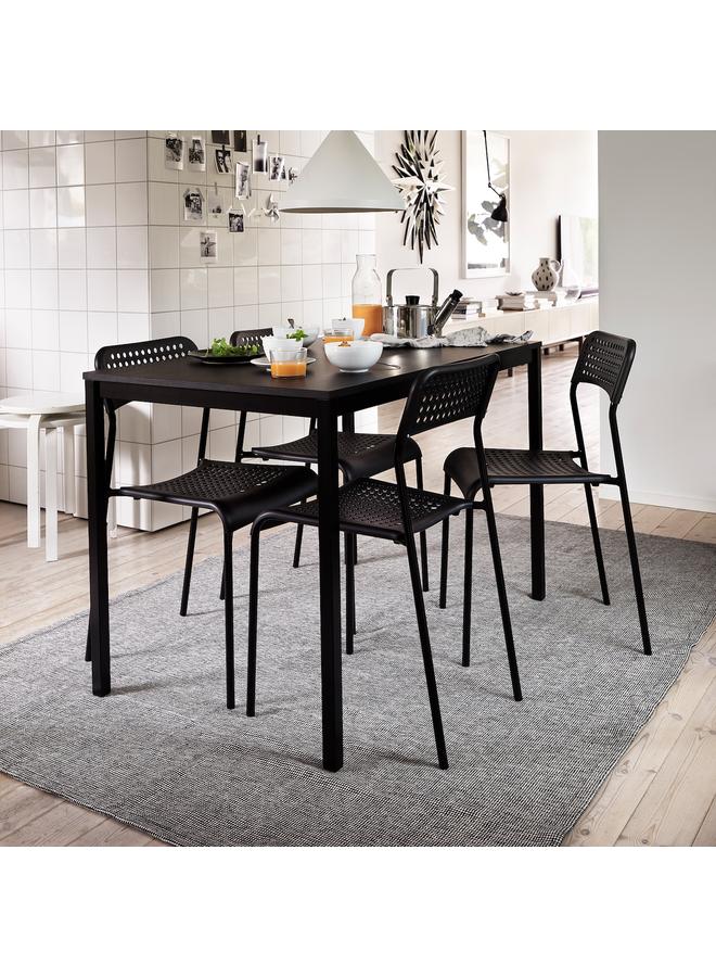 Zaboon Rug, flatwoven, black/natural, 155x220 cm - Image 5