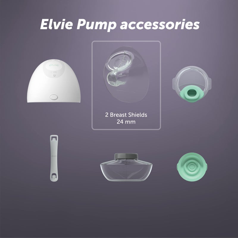 Elvie Breast Pump Breast Shield - 24mm - Nipple Flange for Pumping Breast Milk - Accessories & Breastfeeding Essentials for Electric Pumps - BPA Free, Dishwasher Safe - 2 Pack - Image 4