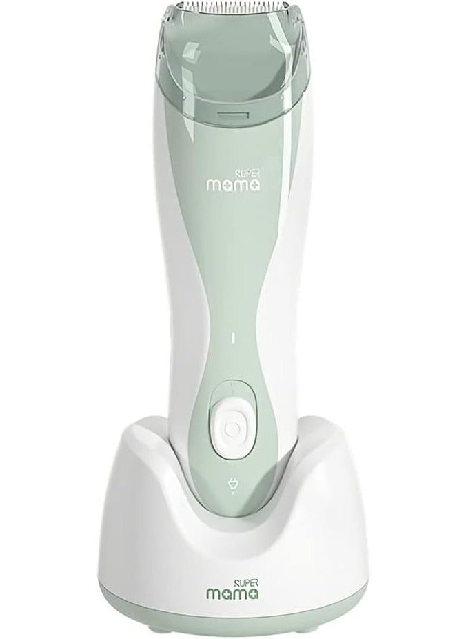 SUPERMAMA Baby Hair Clipper with Base - Auto Snipped Hair Trimmer IPX7 Waterproof Silent Baby Hair Clippers Low Vibration Haircut Kit for Kids Infants Hair Cutting  - Image 1