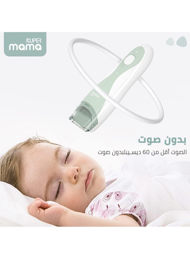 SUPERMAMA Baby Hair Clipper with Base - Auto Snipped Hair Trimmer IPX7 Waterproof Silent Baby Hair Clippers Low Vibration Haircut Kit for Kids Infants Hair Cutting  - Image 3