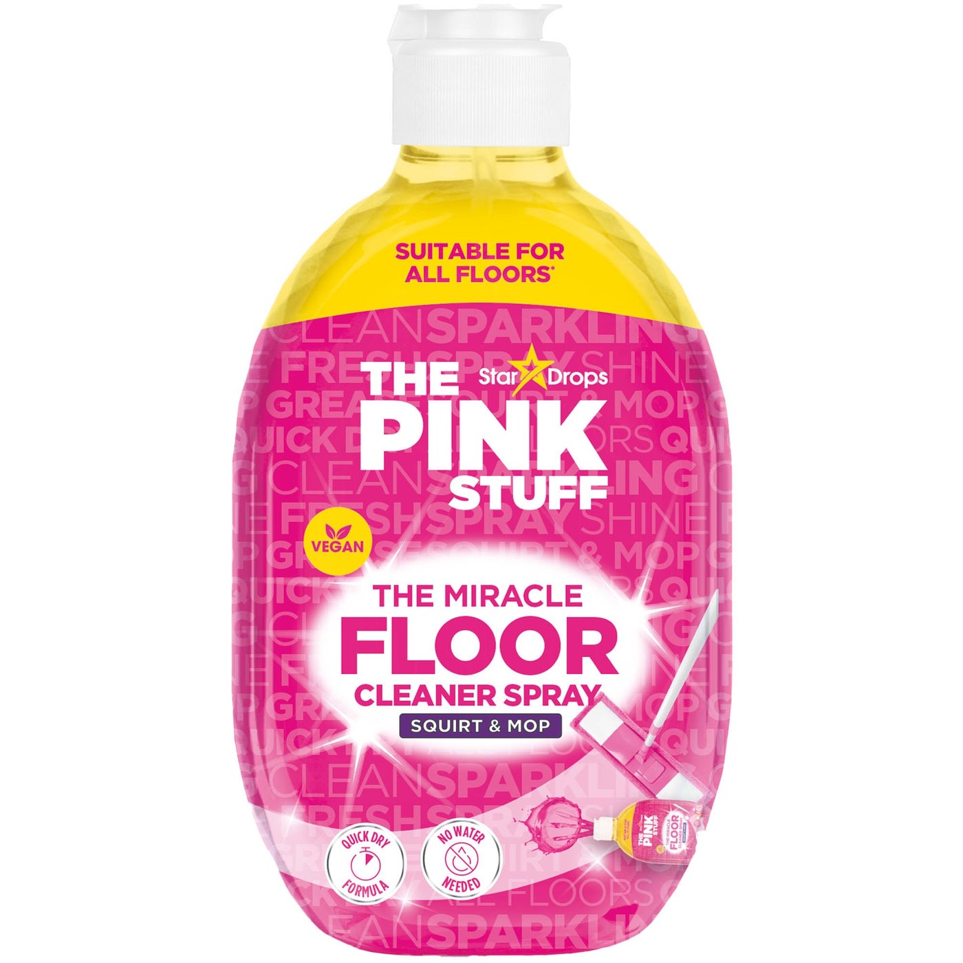 THE PINK STUFF Stardrops The Pink Stuff The Miracle Floor Cleaner Spray â€“ Squirt & Mop Formula for Sparkling Clean Floors â€“ Fast Drying, Streak-Free Finish, Fresh Fragrance, 25.3 fl oz