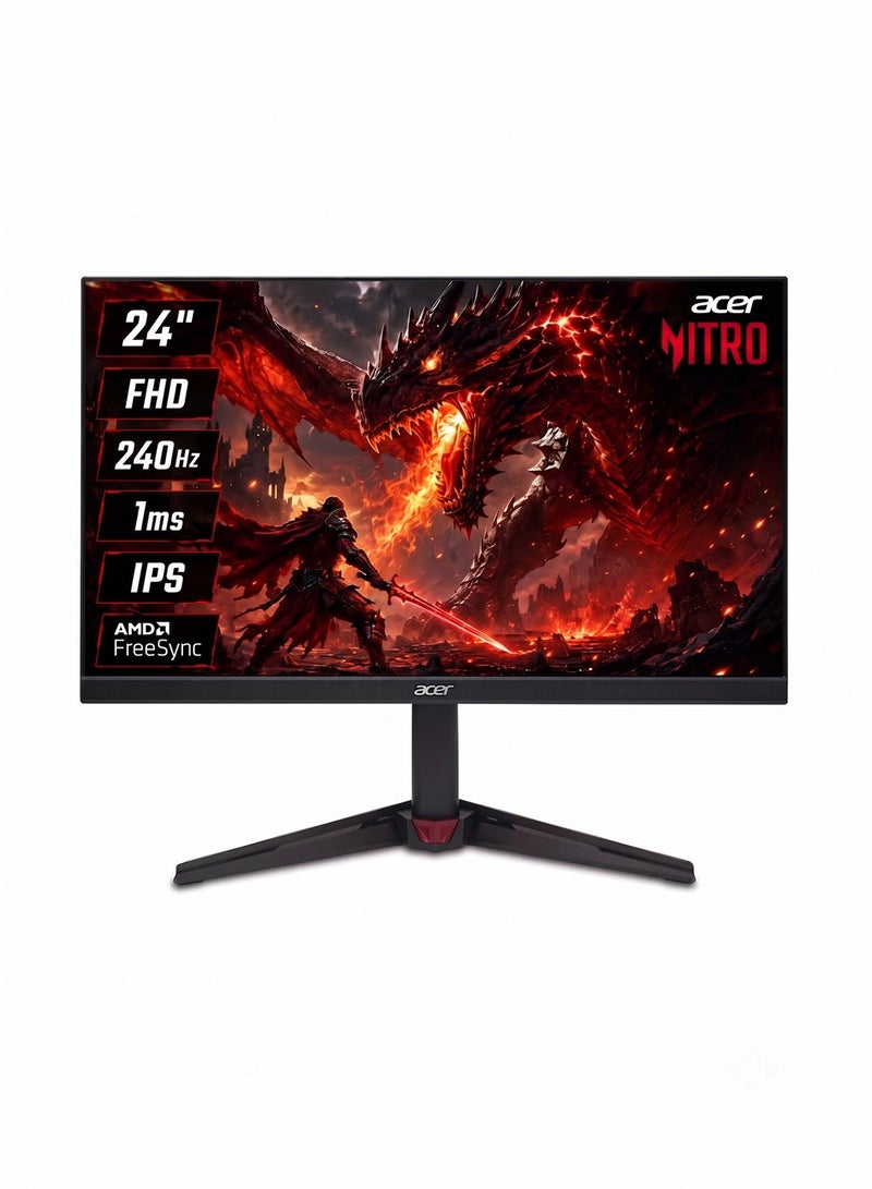 Acer 24 inch Nitro VG240Y FHD Gaming Monitor | 240Hz, 1ms, IPS, AMD FreeSync, ZeroFrame (UM.QV0EE.313) Black Black - Image 1