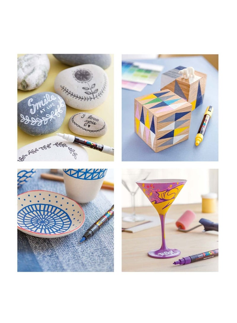 Uniball 8-Piece POSCA Extra Fine Paint Marker Multicolour - Image 3