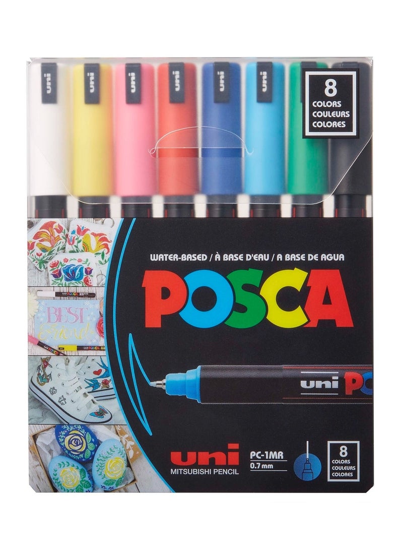 Uniball 8-Piece POSCA Extra Fine Paint Marker Multicolour - Image 1