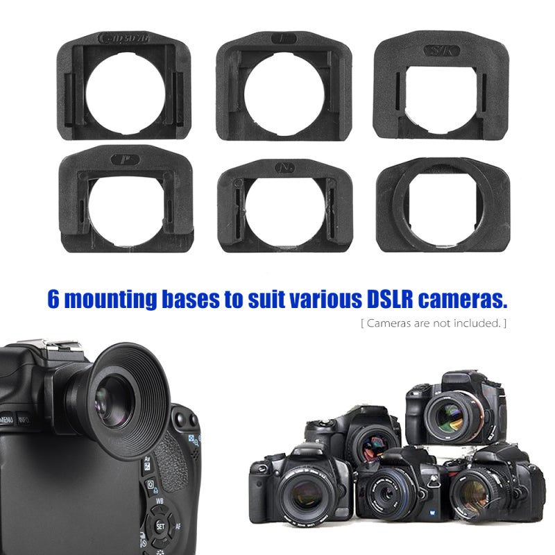 منظار الكاميرا DSLR: مقبض كاميرات زجية بصرية مضاد للتخالد بتكبير 1.51 ضعف - تصحيح الرؤية للمصورين الذين يرتدون نظارات بنسبة تصل إلى 500 درجة، مع 6 قواعد تثبيت لتوافق الكاميرات DSLR - Image 4