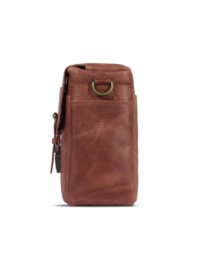 Genuine Leather Camera Messenger Bag for Mirrorless, Instant and DSLR, Brown (MG1329)