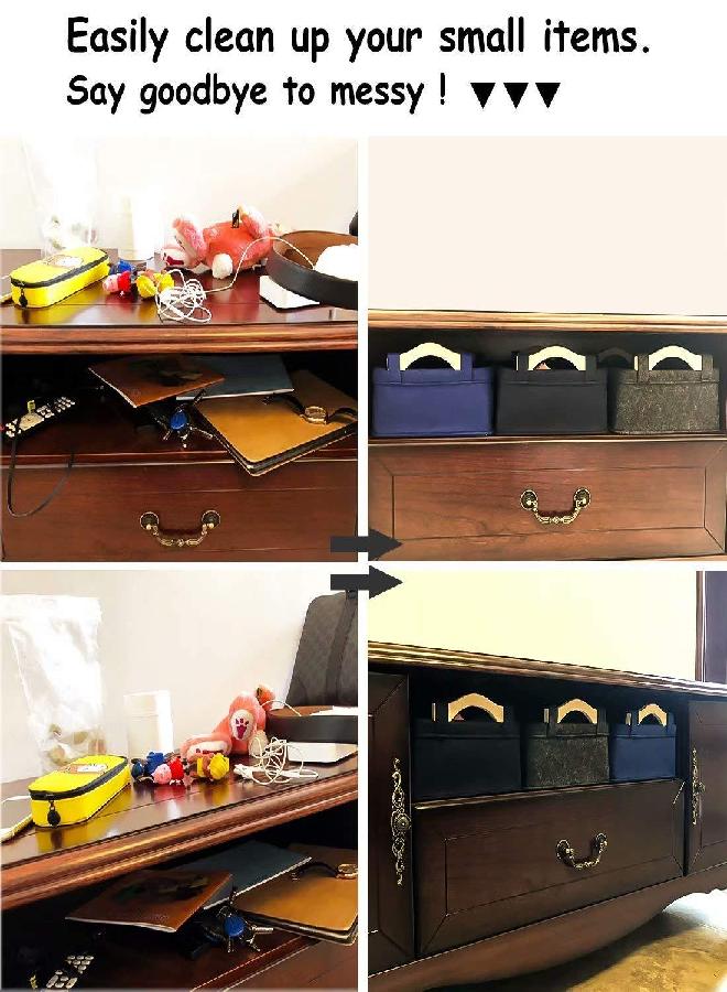 KWLET Small Basket Gray Storage Baskets for Shelves Fabric Storage Bins for Living Room Kitchen Playroom Bathroom Toilet Dorm Narrow Storage Basket Organizer Decorative Basket - Image 3