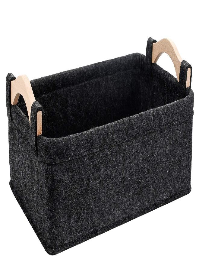 KWLET Small Basket Gray Storage Baskets for Shelves Fabric Storage Bins for Living Room Kitchen Playroom Bathroom Toilet Dorm Narrow Storage Basket Organizer Decorative Basket - Image 4