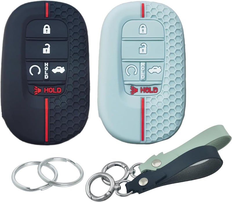 RUNZUIE Silicone Key Fob Cover Set for Honda