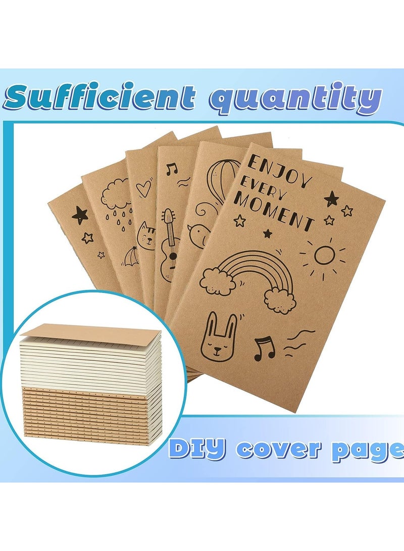 NIIMBOT 6 Pack Pocket Notebook,  Softcover Mini Notebooks 3.5" x 5.5" Kraft Brown Notebook Small Memo Notepad for Men Women Kids Traveler Author, 30 Sheets,60 Lined Pages, College Student Homework Book - Image 4