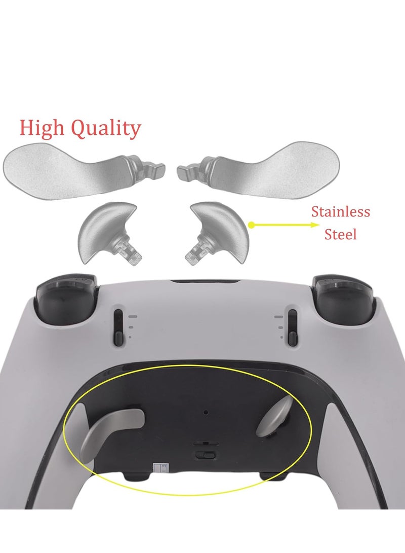 4PCS Metal Back Paddles for PS5 DualSense Edge Controller Paddles Trigger ons Replacement Interchangable Parts for PS5 DualSense Edge Wireless Controller white  - Image 2