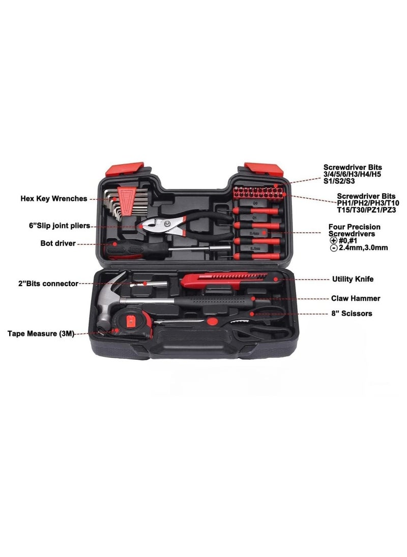 JSA - 39-Piece of hand Tool Set is a complete set of hand tools designed to meet all your home and professional maintenance and repair needs. Durable and compact design, making it ideal for home use. - Image 1